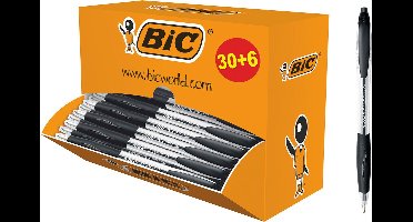 BIC Atlantis Classic Intrekbare Balpen - Zwart - Doos van 36 - Medium Punt 1 mm