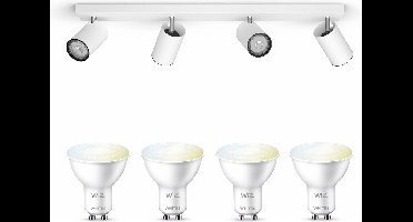 WiZ Kosipo Opbouwspot (Wit) - Warm tot Koelwit Licht - Plafondspot met 4 Lichtpunten - GU10 -Te bedienen via WiFi
