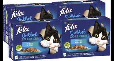 4x Felix - Dubbel Zo Lekker Vis Selectie in Gelei - Kattenvoer - 12x85g