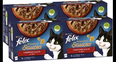 4x Felix - Sensations Countryside Selectie in Saus - Kattenvoer - 12x85g