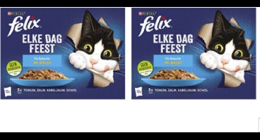 2x Felix - Elke Dag Feest Vis Selectie in Gelei - Kattenvoer - 12x85g
