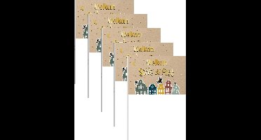 Folat Sinterklaas zwaaivlaggetje - 50x - Welkom Sint en Piet - 30 x 20 cm