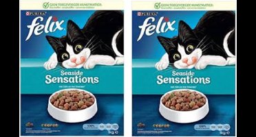 2x Felix Sensations Droog Vis - Kattenvoer - 1kg
