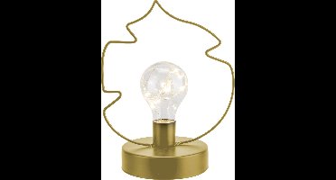 Cosy & Trendy Tafellamp - Blad - LED - Lichtkralen - H21cm - Goud