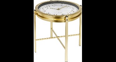 Home&Styling - Bijzettafel - met - klok - goudkleurig