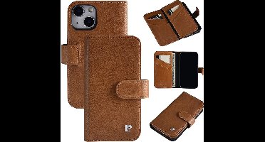 Pierre Cardin Bruin Leer Book Case Telefoonhoesje voor Apple iPhone 13 Mini - Bescherm je Telefoon!