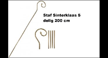 Staf Sint 5 delig metaal 200cm - Sinterklaas Sint Nicolaas 5 december thema feest party