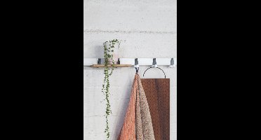 Vij5 - Coatrack By The Meter - metalen design kapstok met 5 haken - RAL9002 grijswit
