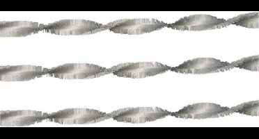 Haza Slinger - 3x - zilver - 6 meter - crepe papier - feestslinger - feestdecoratie/feestversiering