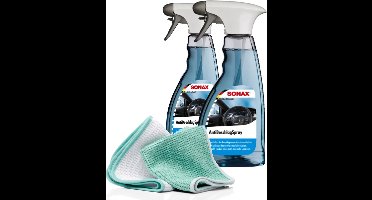 Sonax Anti Condens Spray VOORDEEL SET bestaande uit; 2 x Anti Condens Spray 500 ml, 2 Microfiber doekjes 40 x 40 cm.