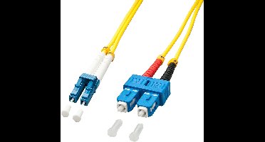 LINDY 47471 Glasvezel Optische vezel Aansluitkabel 2.00 m Geel [1x LC-stekker - 1x SC-stekker] 9/125 µ Singlemode OS2
