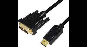 LogiLink CV0130 video kabel adapter 1 meter DisplayPort DVI Zwart