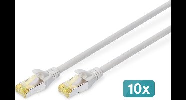 Digitus DK-1644-A-005-10 RJ45 Netwerkkabel, patchkabel CAT 6A S/FTP 0.50 m Grijs 1 stuk(s)