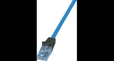 LogiLink CPP010 RJ45 Netwerkkabel, patchkabel CAT 6A U/UTP 10 m Blauw Vlambestendig, Halogeenvrij, Met anti-kniktule, S
