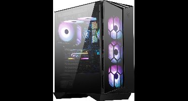 Midi Tower Gaming Behuizing - Gehard Glas - Inclusief 4x 120mm Fans - ARGB Verlichting - USB-C & USB 3.0 - Zwart