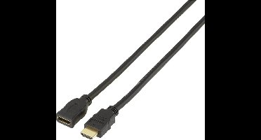 SpeaKa Professional SP-7870532 HDMI-kabel HDMI Verlengkabel HDMI-A-stekker, HDMI-A-bus 2.00 m Zwart 4K UHD, Audio Retur