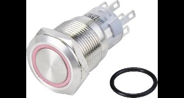TRU COMPONENTS TC-10090976 LAS1-AGQ-22ZE/R/24V/S Vandalismebestendige druktoets 250 V/AC 3 A 2x aan/aan Continu Rood IP