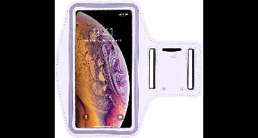 Sportarmband - Geschikt voor: Samsung Galaxy S22 S23 S24 Ultra hoesje - Sportband - Hardloop armband - Sport armband - Hardloop houder - Wit
