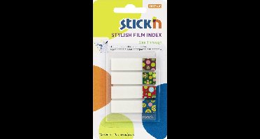 Stick'n transparante Index tabs - 45x12mm wit, 80 tabs