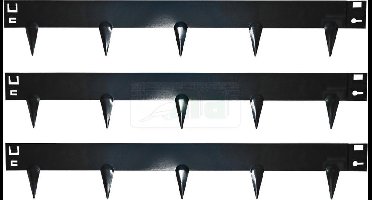 Zwart gepoedercoat borderrand - 16 x 106 cm