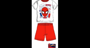 Spiderman pyjama - wit - rood - maat 128 / 8 jaar