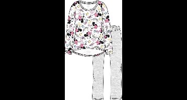 Minnie mouse pyjama - wit - grijs - maat 128 / 8 jaar
