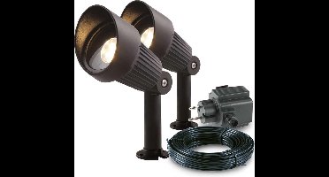 2x LED grond spot - 12V - 3 watt - complete set