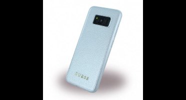 Zilver hoesje van Guess - Backcover - Guess Classic Collection - Leer - voor Galaxy S8 - Siliconen rand