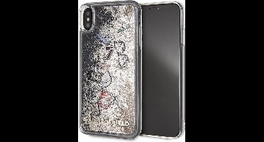Goud hoesje van Karl Lagerfeld - Backcover - Karl Lagerfeld Glitter Series - iPhone Xs Max - Siliconen rand
