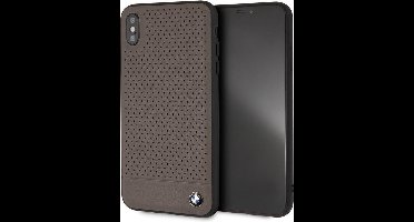 Bruin hoesje BMW - Backcover - Stijlvol - Leer - iPhone Xs Max - Perforated