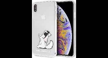 Transparant hoesje van Karl Lagerfeld - Backcover - Choupette Sunglasses - iPhone Xs Max - Siliconen rand