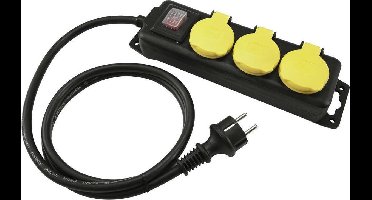 Eurolite 30240119 Stekkerdoos met schakelaar Zwart, Geel Randaarde stekker 1 stuk(s)
