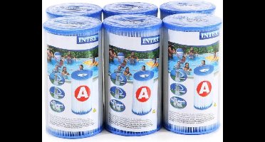 Zwembad filters 6 stuks - Intex type A pomp - vervangingsfilters