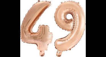 Folieballon nr. 49 Rosé Goud 41cm