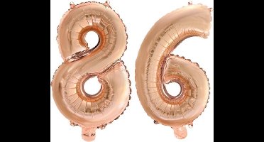 Folieballon nr. 86 Rosé Goud 41cm