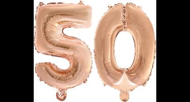 Folieballon nr. 50 Rosé Goud 41cm