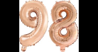 Folieballon nr. 98 Rosé Goud 41cm