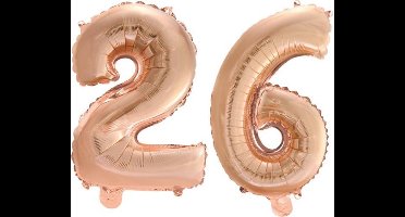 Folieballon nr. 26 Rosé Goud 41cm