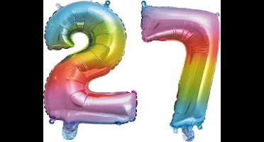 Folieballon nr. 27 Regenboog 86cm