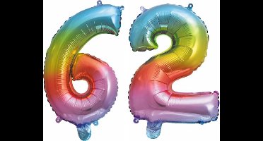 Folieballon nr. 62 Regenboog 86cm