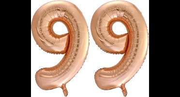 Folieballon nr. 99 Rosé Goud 86cm