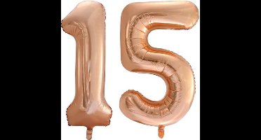 Folieballon nr. 15 Rosé Goud 86cm