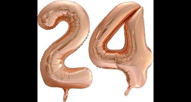 Folieballon nr. 24 Rosé Goud 86cm