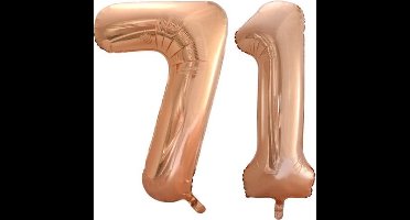 Folieballon nr. 71 Rosé Goud 86cm