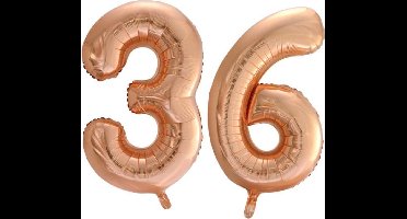 Folieballon nr. 36 Rosé Goud 86cm