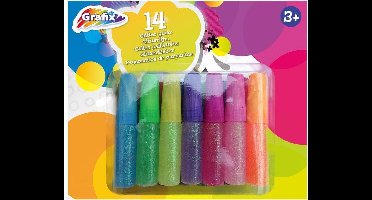 Glitterlijm 14 stuks - Knutsellijm - Lijm kinderen knutselen - Knutselen voor kinderen - Knutselen meisjes - Creatief voor volwassenen - Glitterstiften - Glitter glue - Glitter