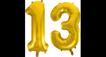 Folieballon nr. 13 Goud 86cm
