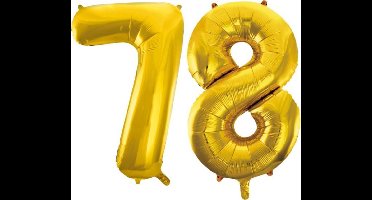 Folieballon nr. 78 Goud 86cm