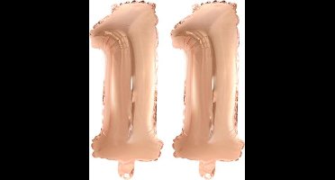 Folieballon nr. 11 Rosé Rosé Goud 41cm