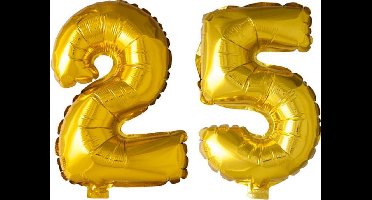 Globos Europe Folieballon nr. 25 Goud - 41cm - 2 stuks